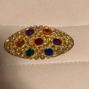 Elegant Multicolor Gemstone hair clip